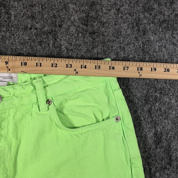 Zara Women's 8 Neon Green The Boogie Pant High Rise Wide Leg Jeans - Picture 3 of 10